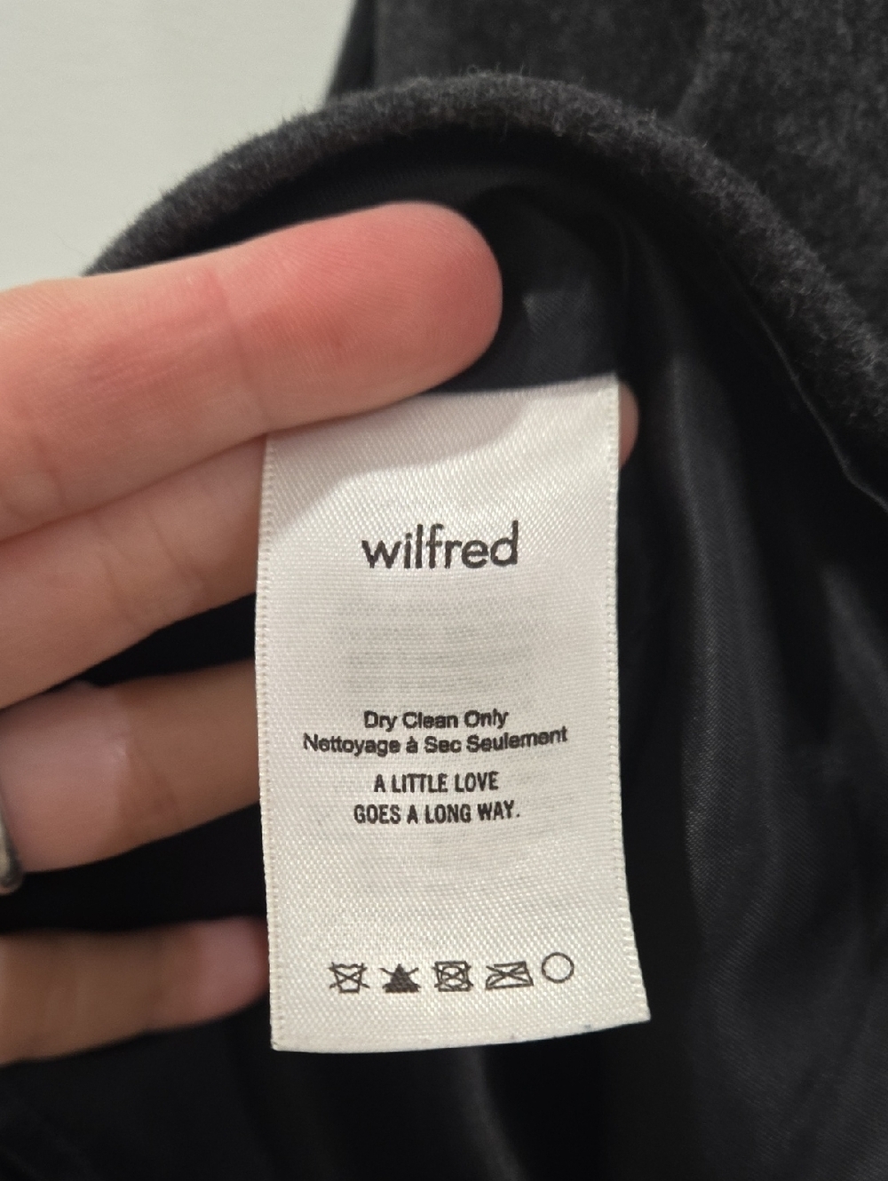 NWOT Wilfred Classic A Line Charcoal Grey Wool Blend Mini Skirt - Picture 9 of 10